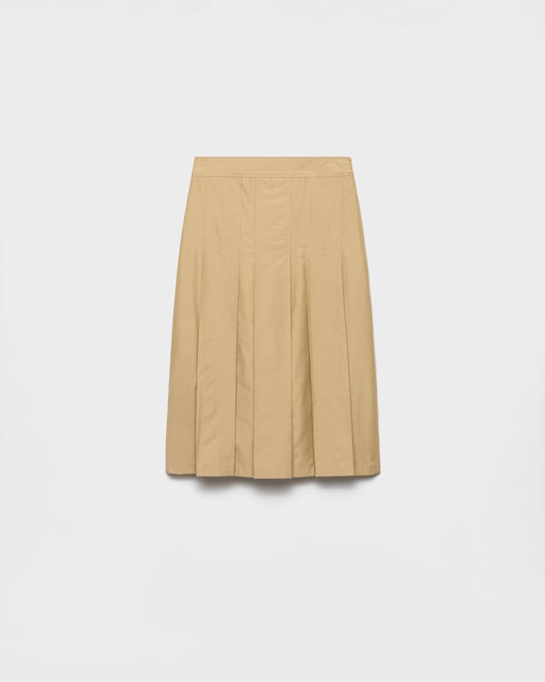 スカート PRADA SKIRT (21H011SOOO13GP F0594) Cork Beige Pleated technical fabric skirt | PRADA
