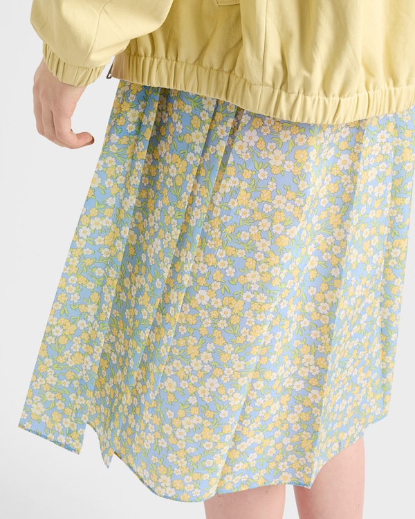 Full floral print Re-Nylon skirt - Cream Full floral print Re-Nylon skirt - Cream