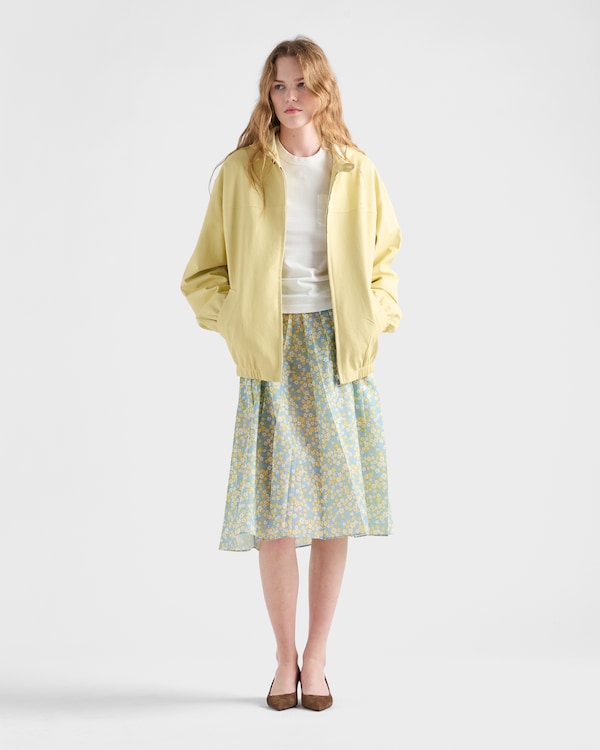 Full floral print Re-Nylon skirt - Cream Full floral print Re-Nylon skirt - Cream