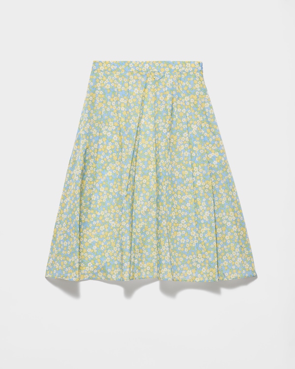 Full floral print Re-Nylon skirt - Cream Full floral print Re-Nylon skirt - Cream