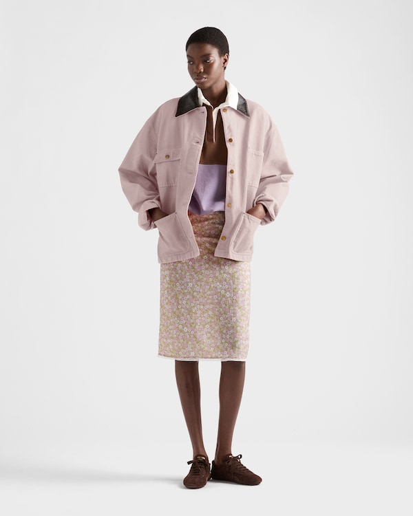 Floral print Re-Nylon midi-skirt - Alabaster Pink Floral print Re-Nylon midi-skirt - Alabaster Pink