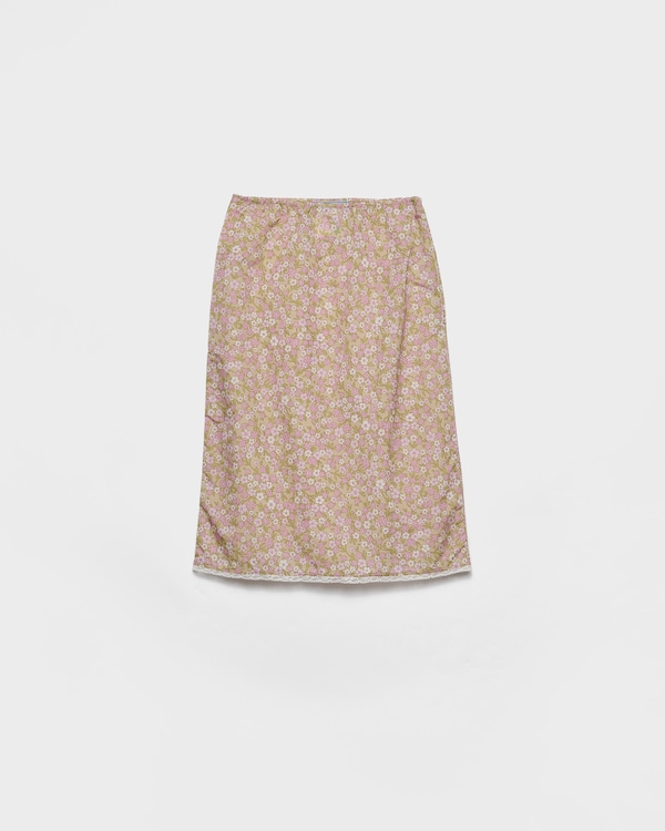Floral print Re-Nylon midi-skirt - Alabaster Pink Floral print Re-Nylon midi-skirt - Alabaster Pink