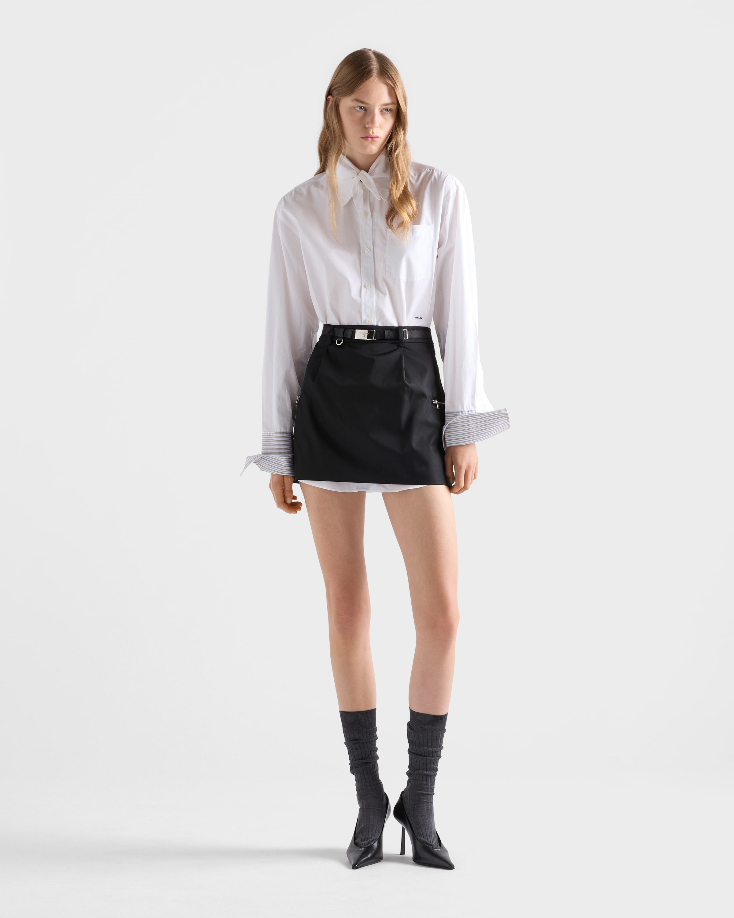 ブラック Re-nylon Skirt | PRADA - 日本