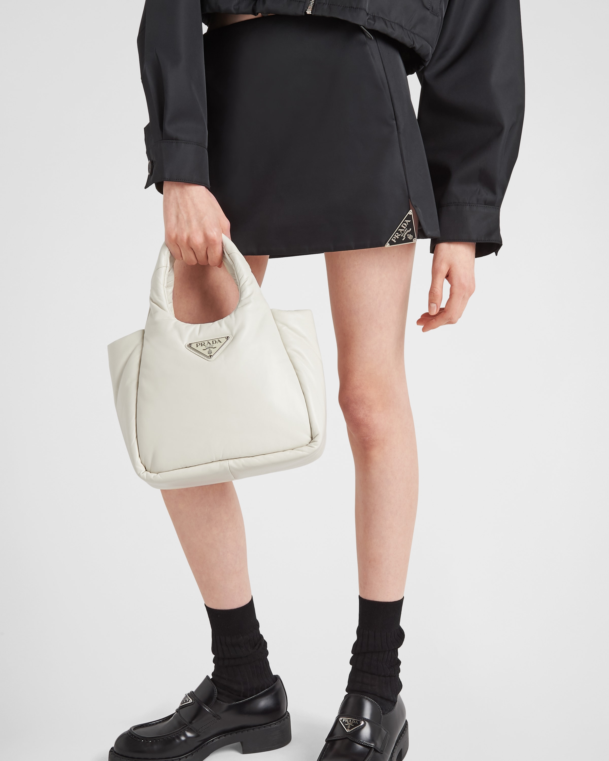 Black Re-nylon Miniskirt | PRADA