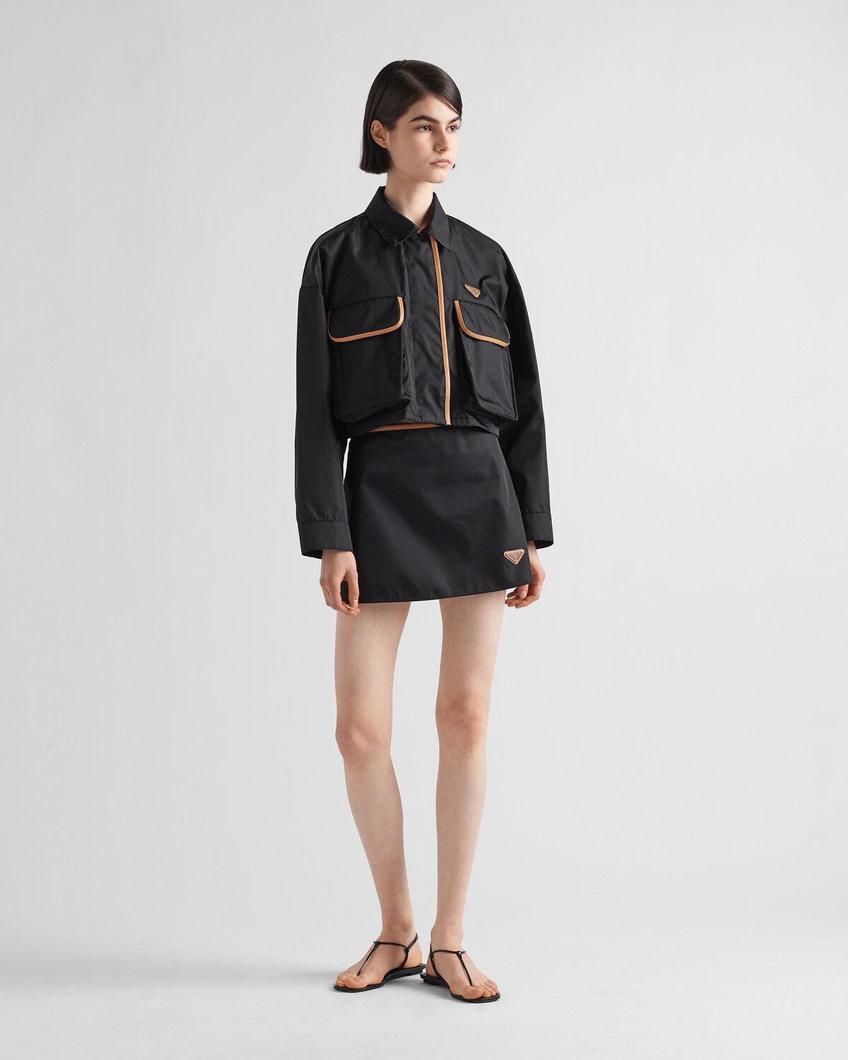 Prada FW1994 Anthracite Nylon Mini Skirt