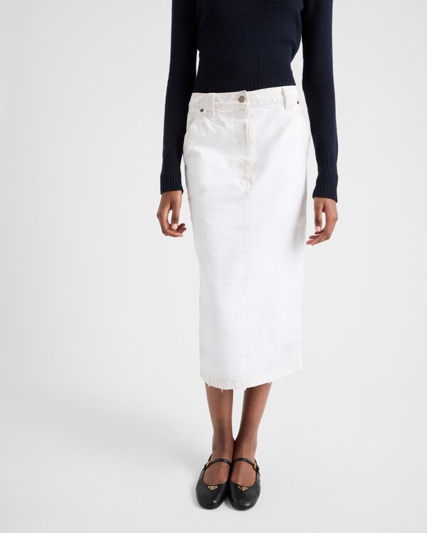 올드 캔버스 펜슬 스커트 - 화이트 올드 캔버스 펜슬 스커트 - 화이트