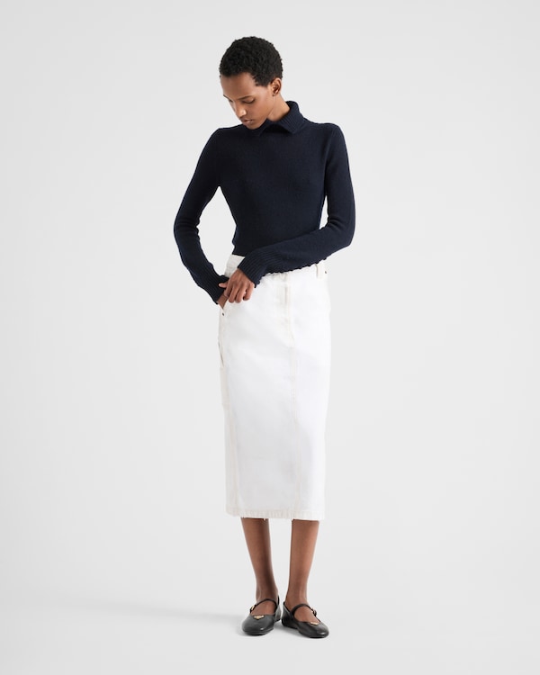 올드 캔버스 펜슬 스커트 - 화이트 올드 캔버스 펜슬 스커트 - 화이트