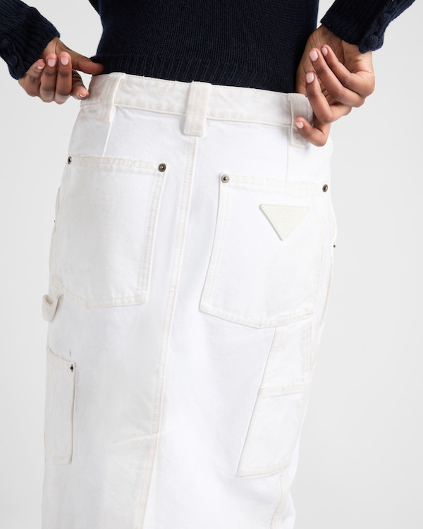 올드 캔버스 펜슬 스커트 - 화이트 올드 캔버스 펜슬 스커트 - 화이트