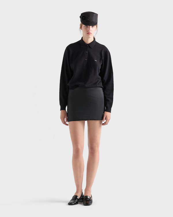 Minirock aus leichtem Re-Nylon - Schwarz Minirock aus leichtem Re-Nylon - Schwarz