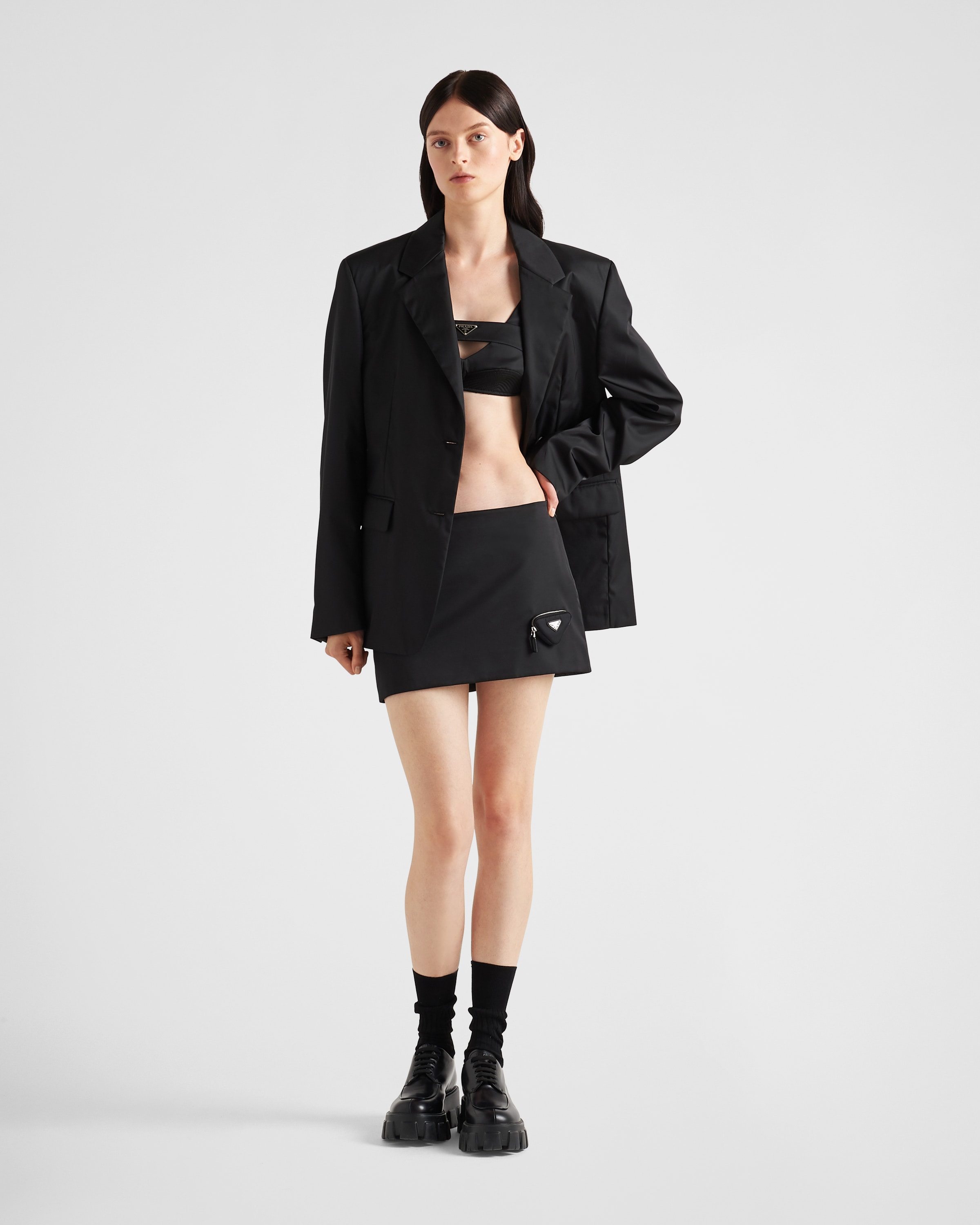 Black Re-Nylon miniskirt | PRADA
