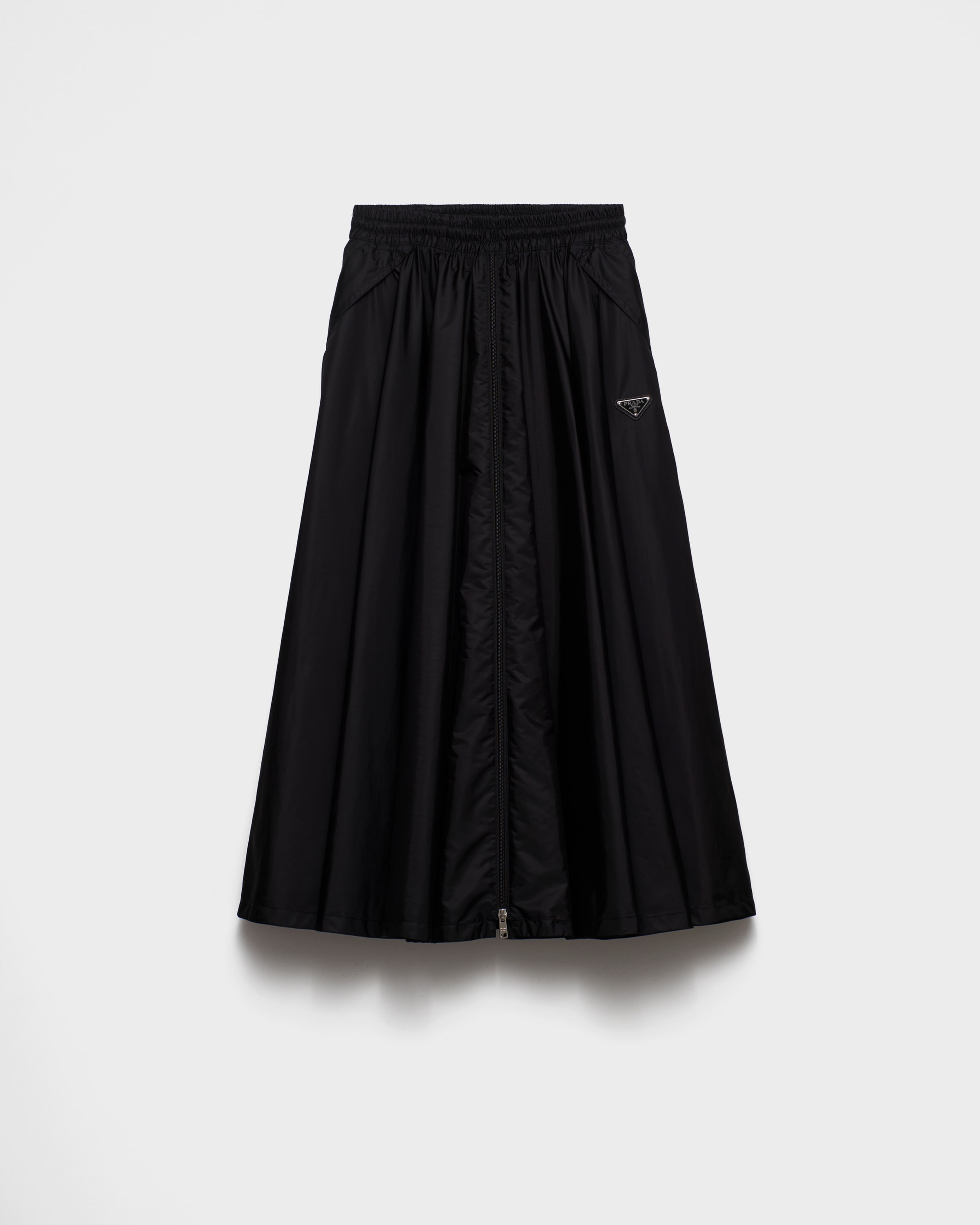 Prada Full Light Re-nylon Skirt, Woman, Black, Size 44