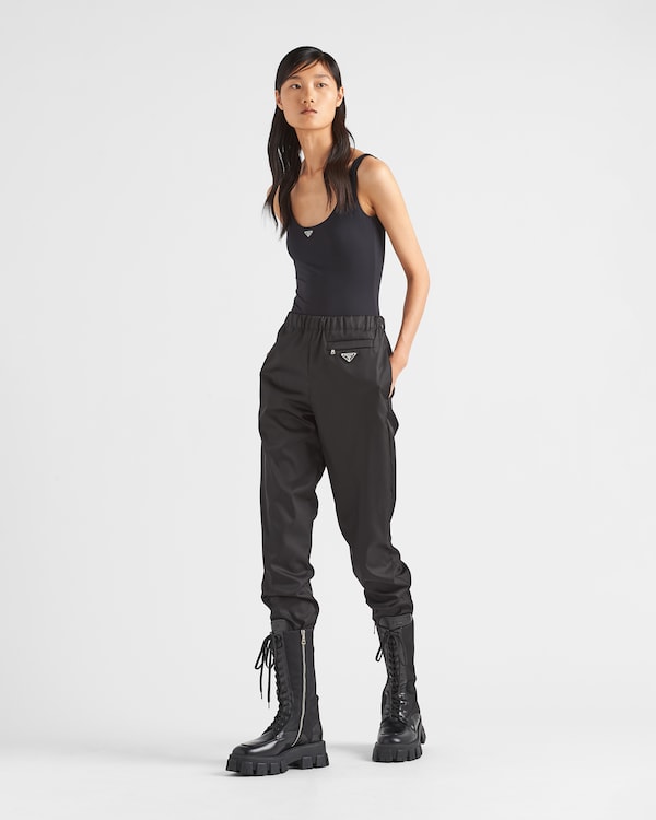 بناطيل من قماش غبردين رينايلون - أسود