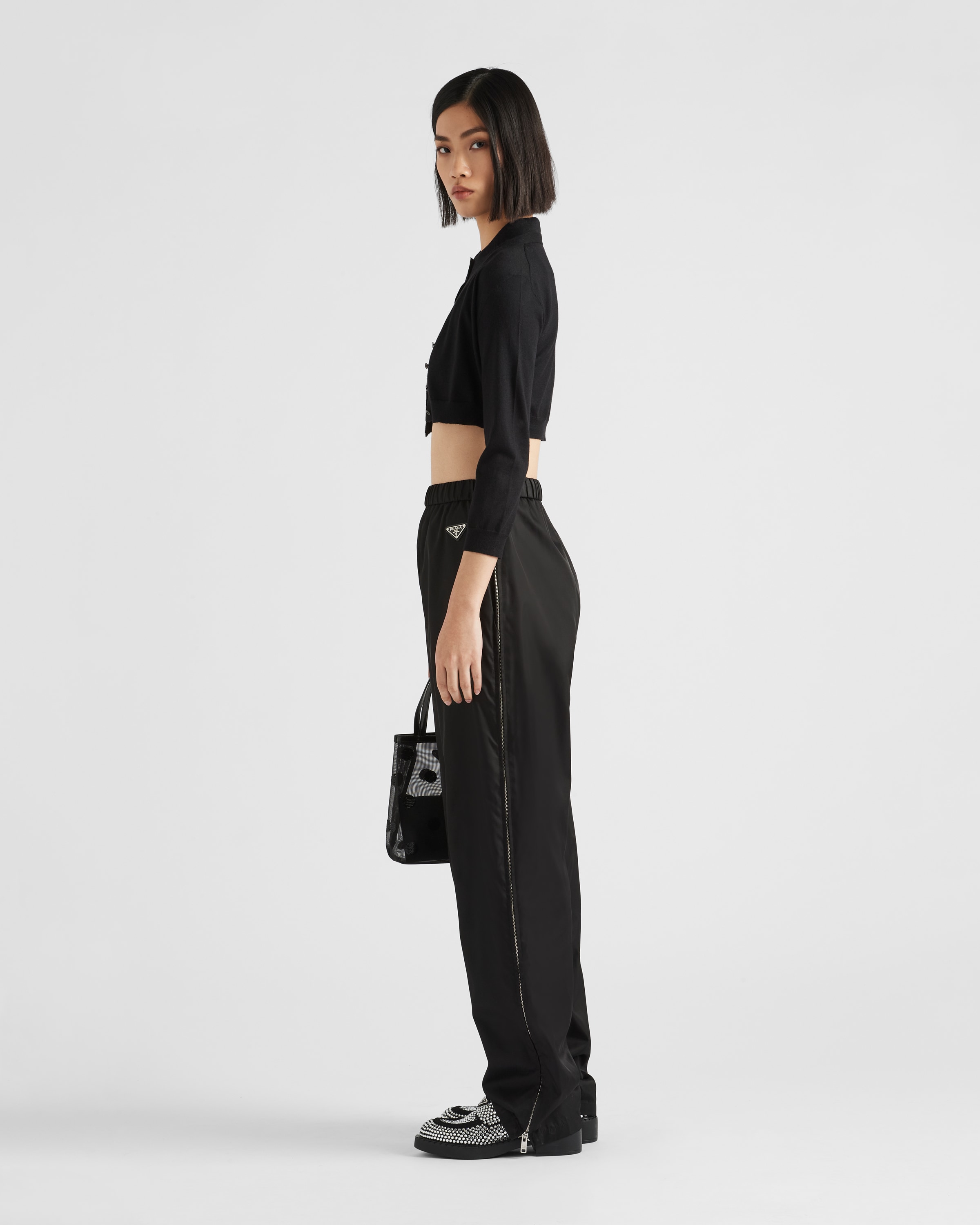 Prada بنطال رياضي بساق واسعة من نايلون معاد تدويره 6