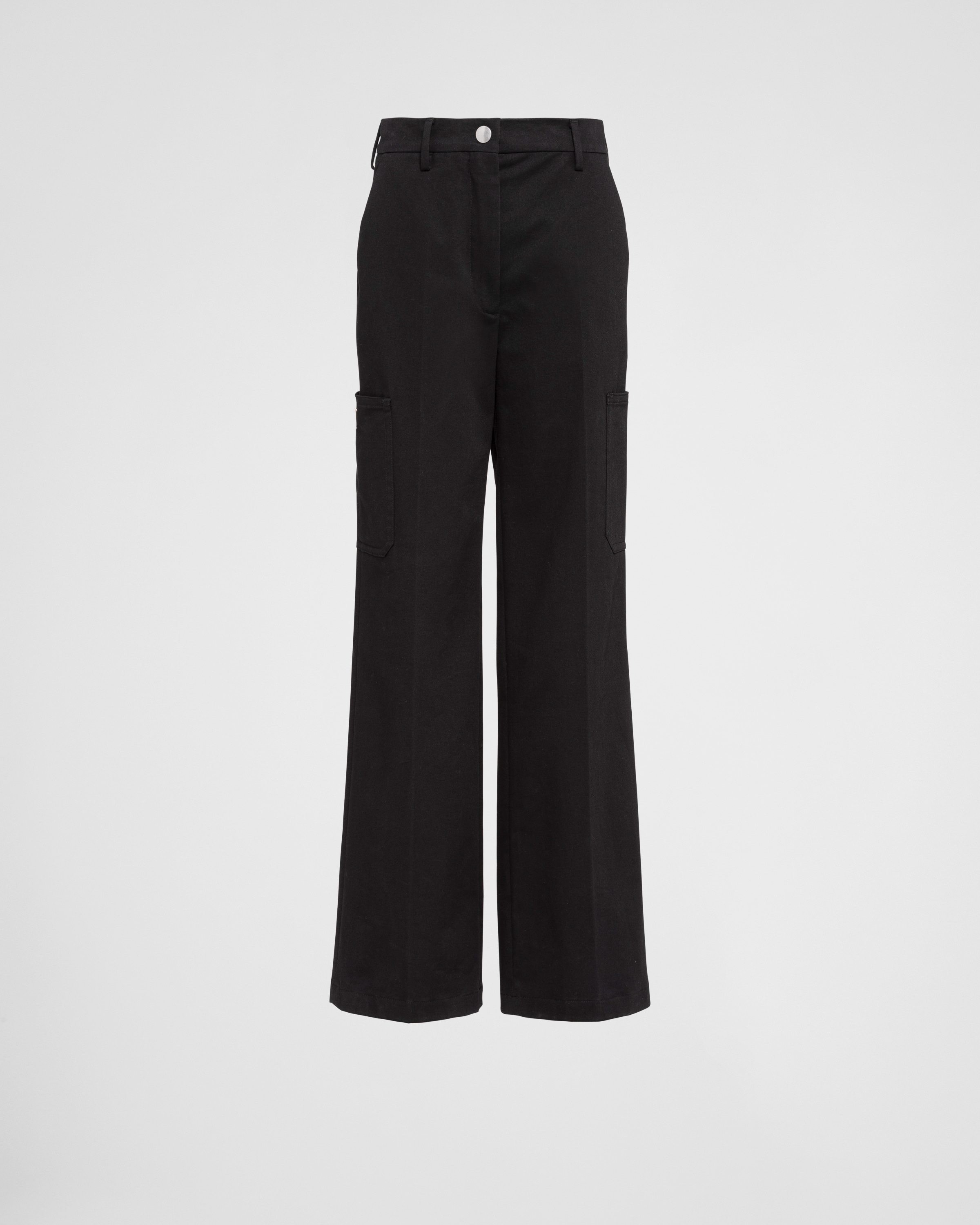Black Stretch Gabardine Pants PRADA