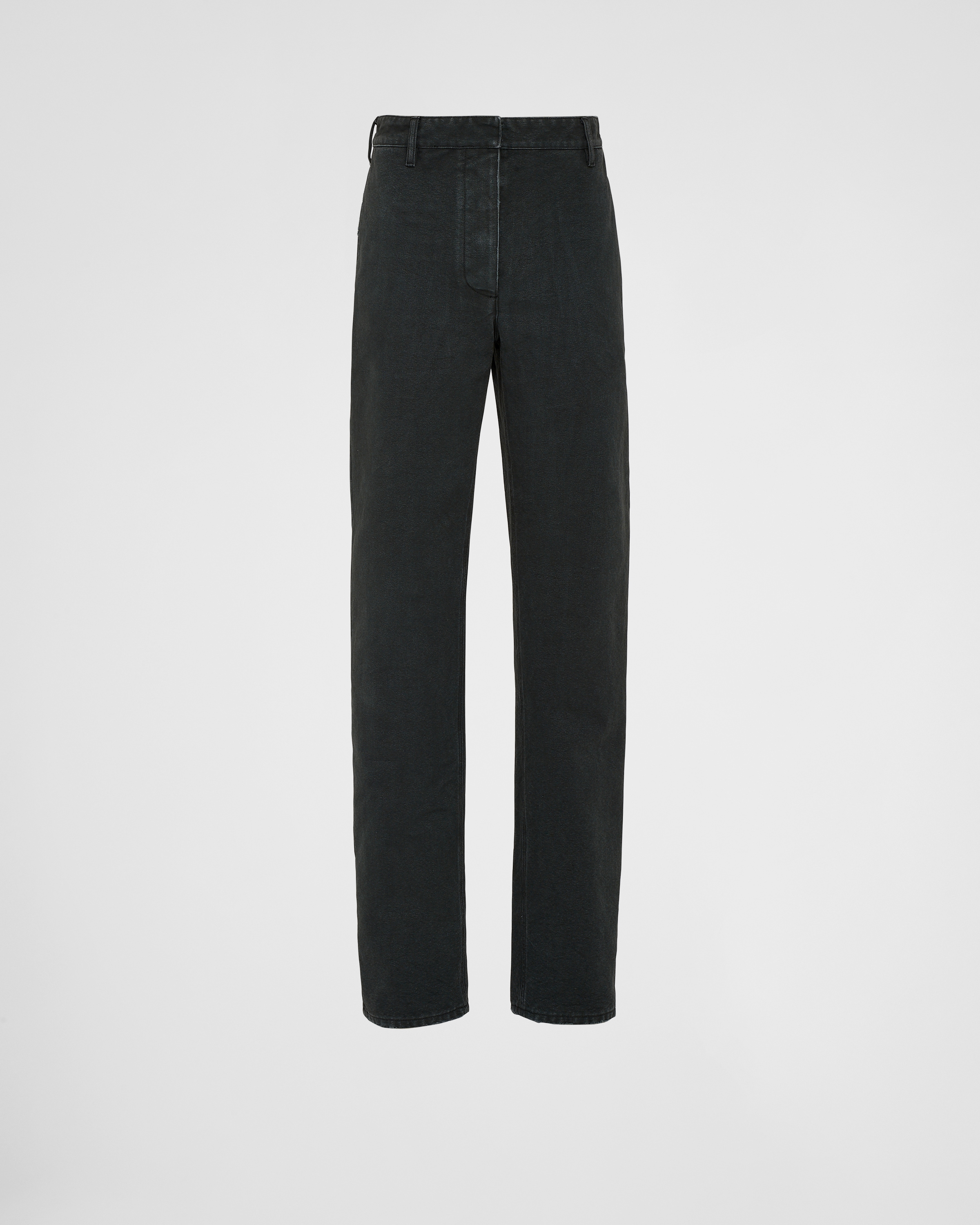 Shop Prada Canvas Pants In Grey