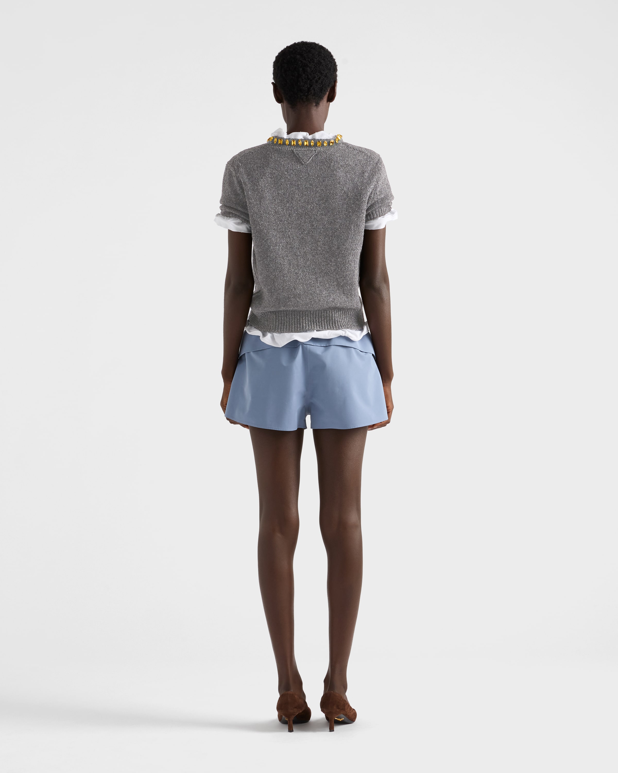 Astral Blue Technical Fabric Shorts | PRADA