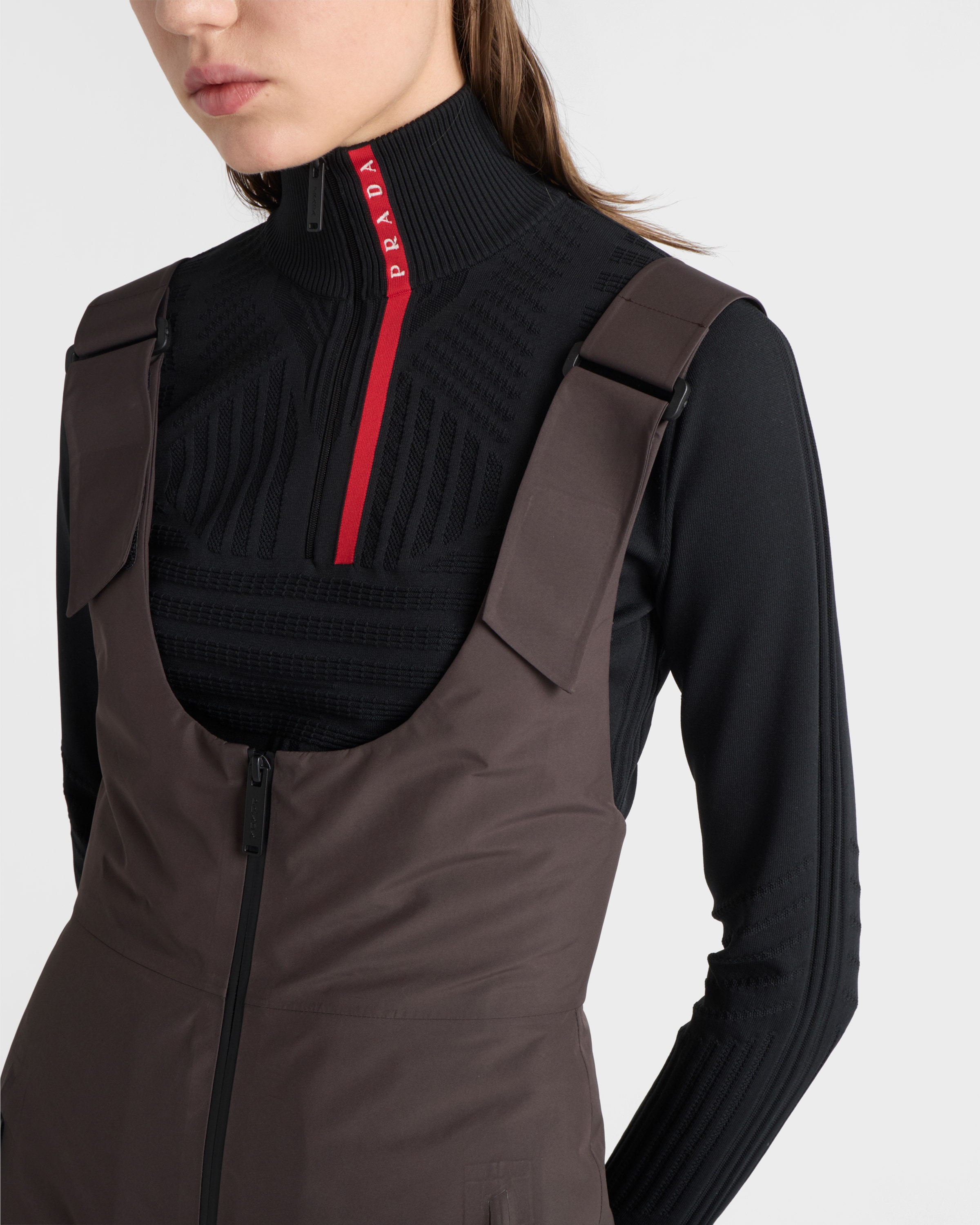 Ebony Extreme-Tex ski suit with straps | PRADA - United States