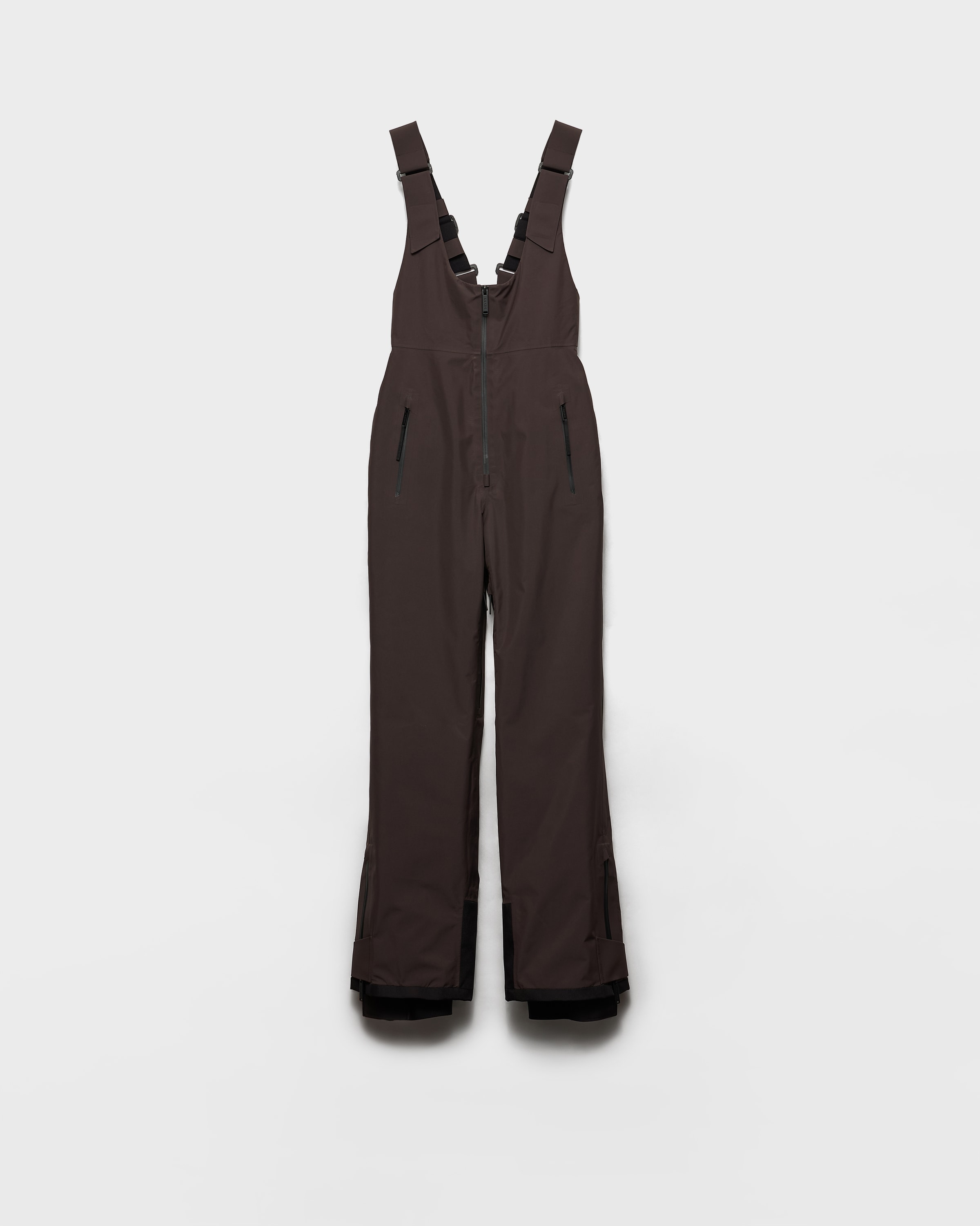 Prada Tuta Da Sci Con Bretelle In Extreme-tex, Donna, Ebano, Taglia M