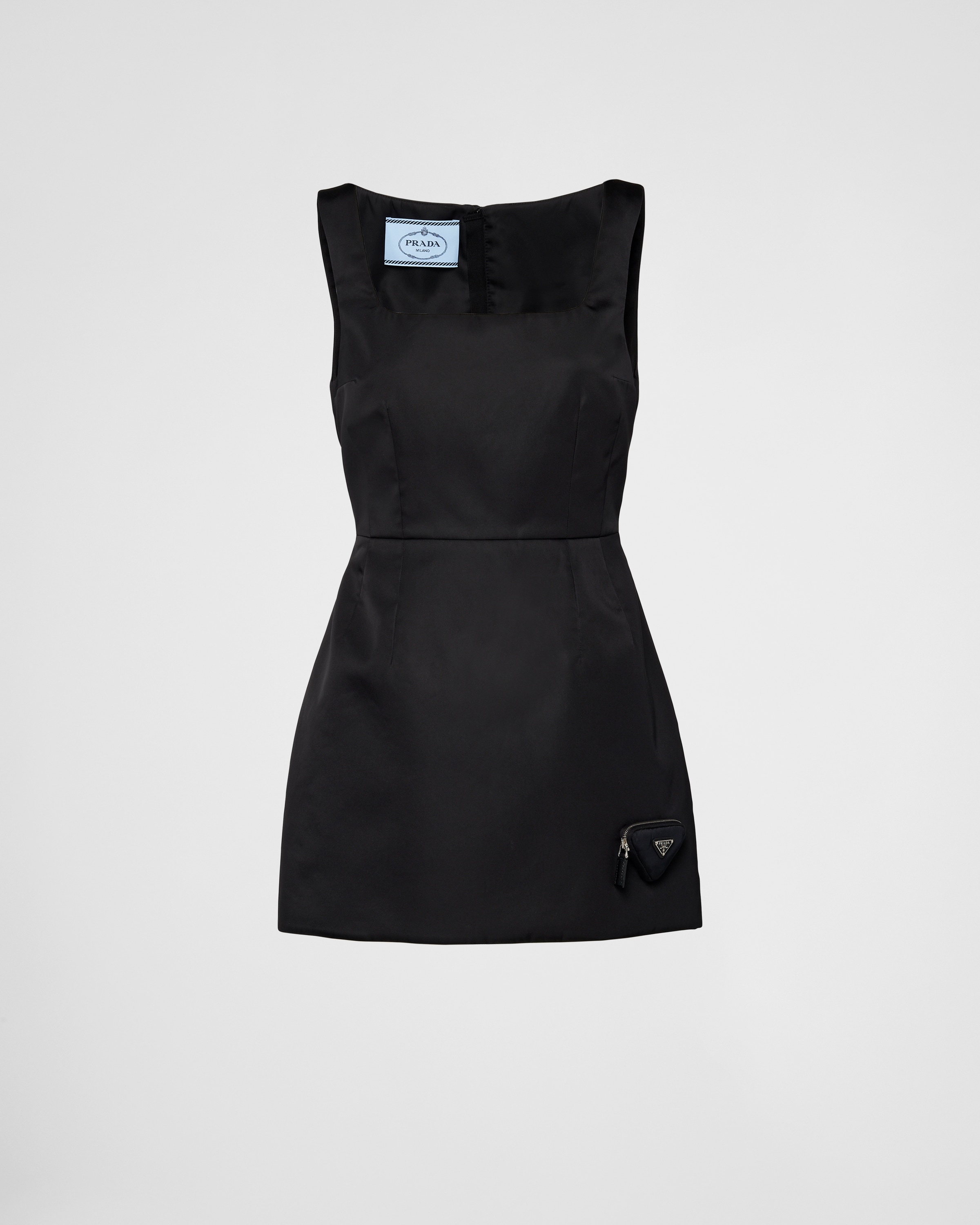 Prada Re-nylon Mini-dress In Black