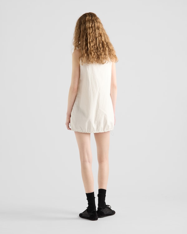 Sleeveless technical pongé mini-dress Sleeveless technical pongé mini-dress