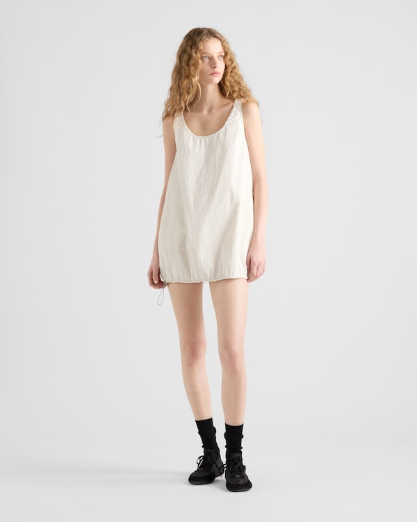 Sleeveless technical pongé mini-dress Sleeveless technical pongé mini-dress