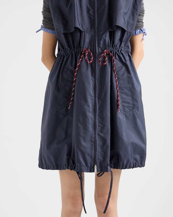 Light, sleeveless Re-Nylon mini-dress - Blue Light, sleeveless Re-Nylon mini-dress - Blue