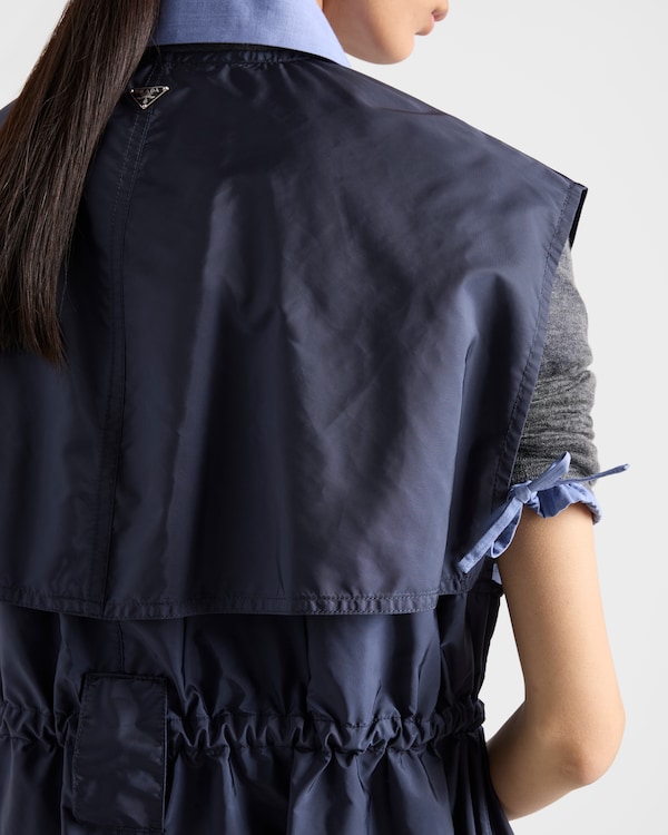 Light, sleeveless Re-Nylon mini-dress - Blue Light, sleeveless Re-Nylon mini-dress - Blue