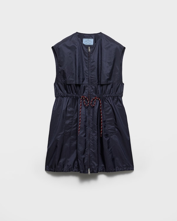 Light, sleeveless Re-Nylon mini-dress - Blue Light, sleeveless Re-Nylon mini-dress - Blue