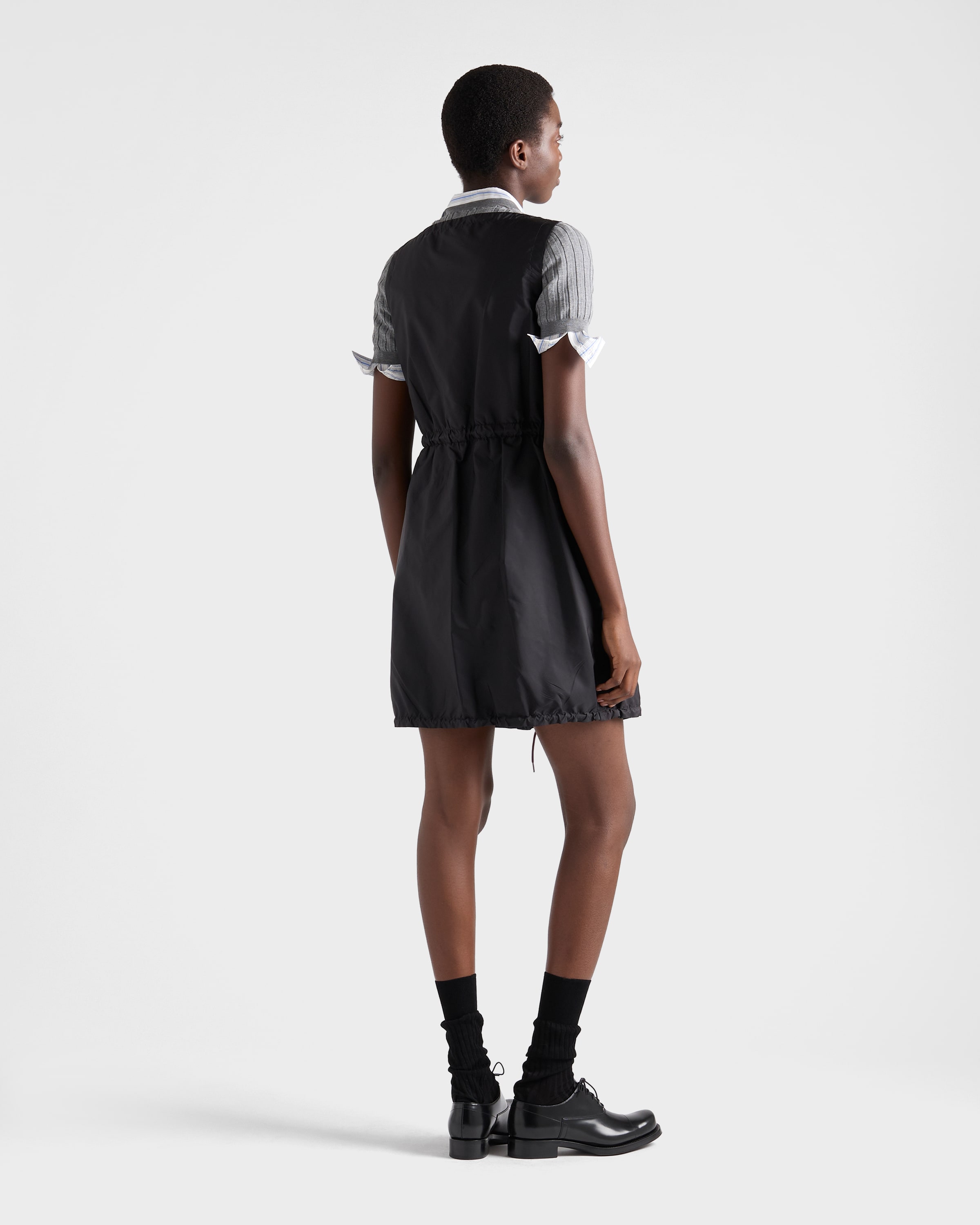 Prada Lightweight Re-nylon Mini-dress, Woman, Black, Size 36