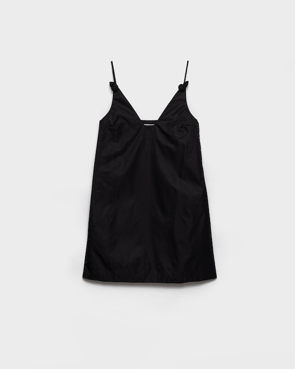Re-Nylon mini-dress with floral appliqués - Negro Re-Nylon mini-dress with floral appliqués - Negro