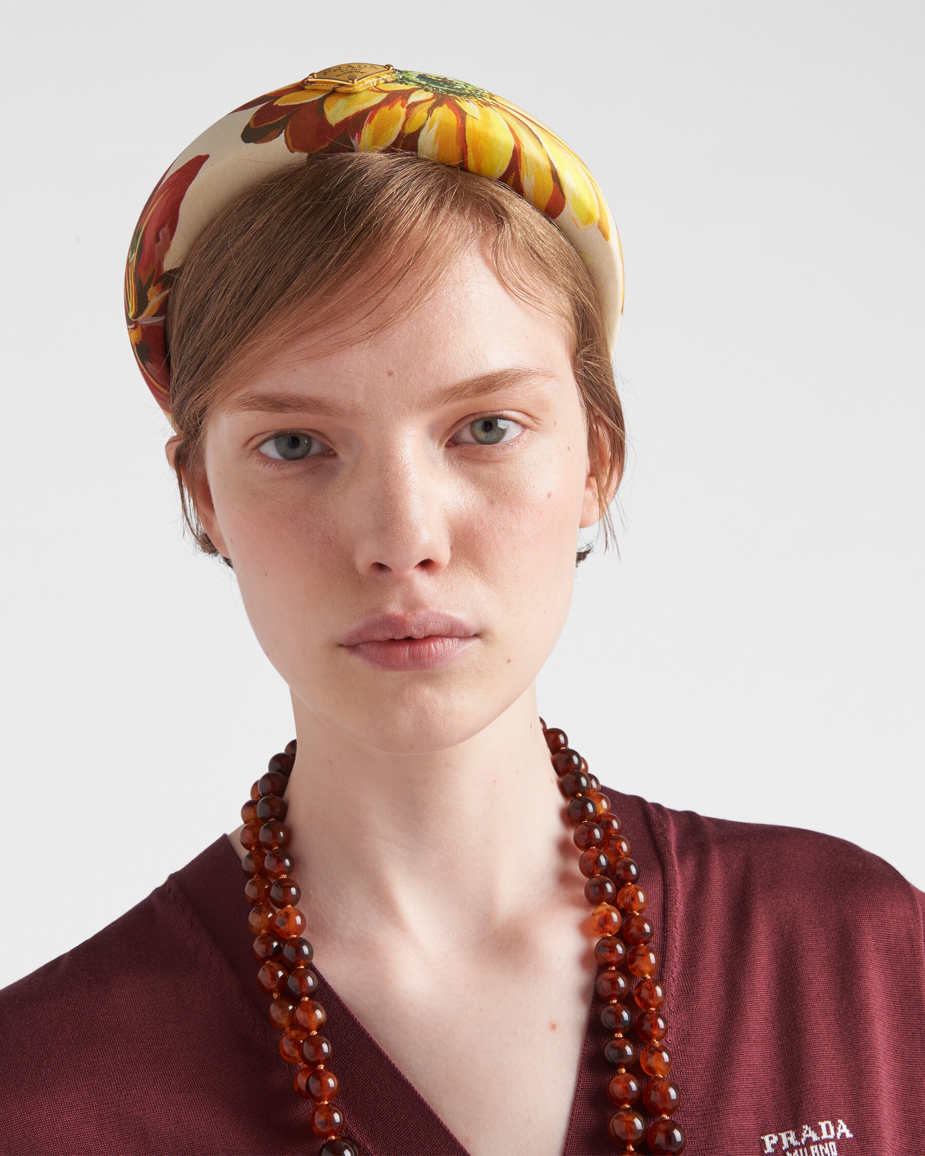 Amaranth Red/maize Yellow Silk Minidress PRADA