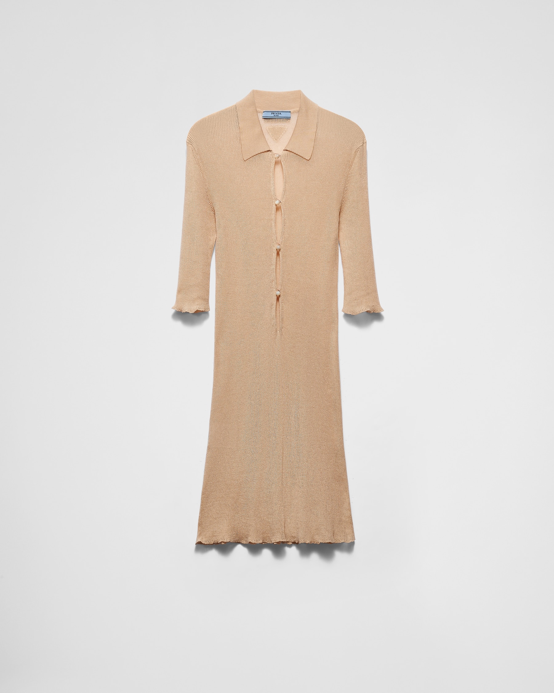 sand-beige-short-cotton-dress-prada