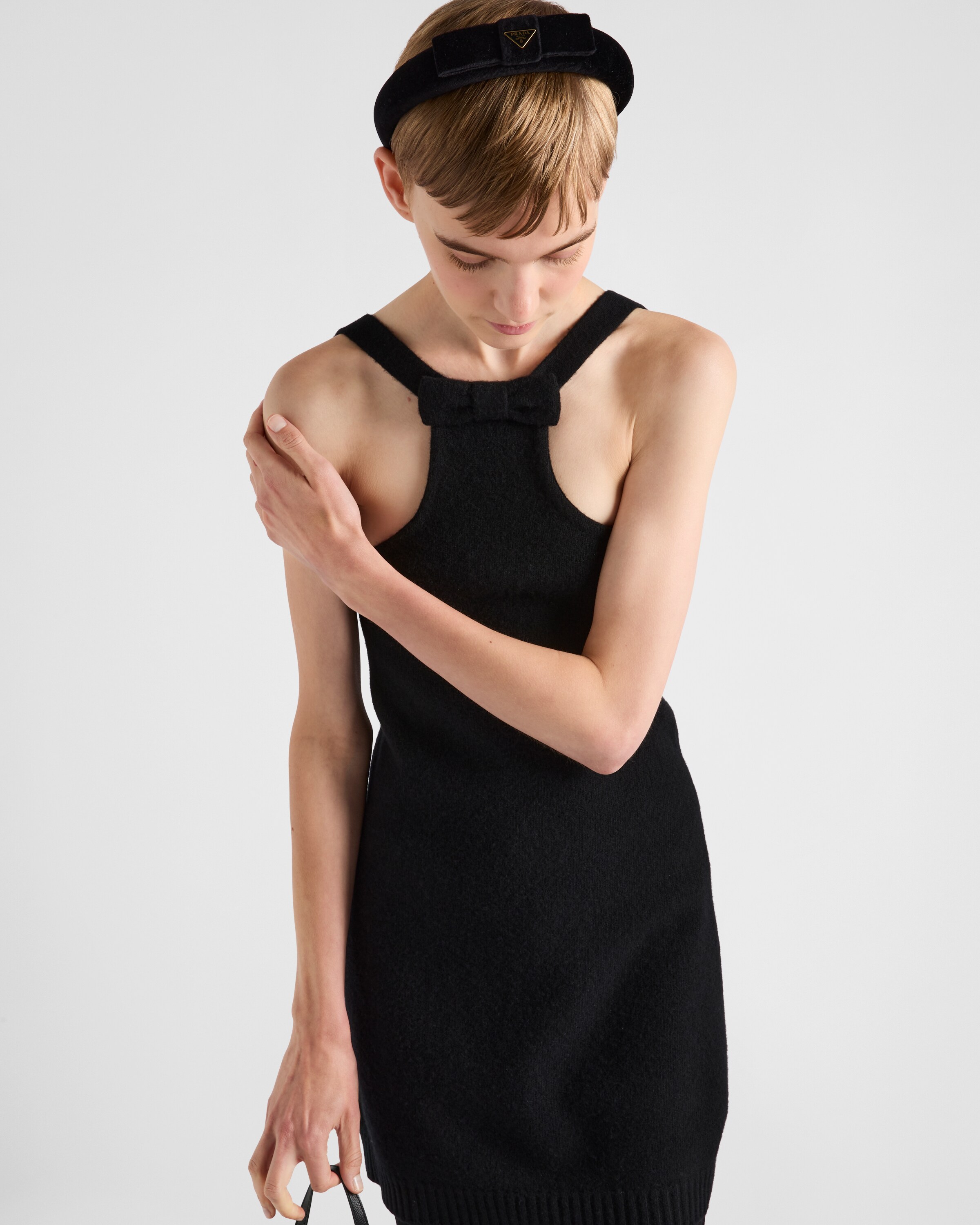 【プラダ・PRADA】Wool mini-dress Wool-blend minidress in black - Prada | Mytheresa