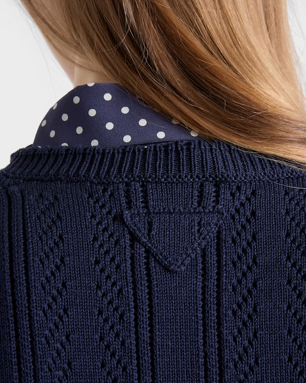 Robe courte en coton ajouré - Bleu Robe courte en coton ajouré - Bleu