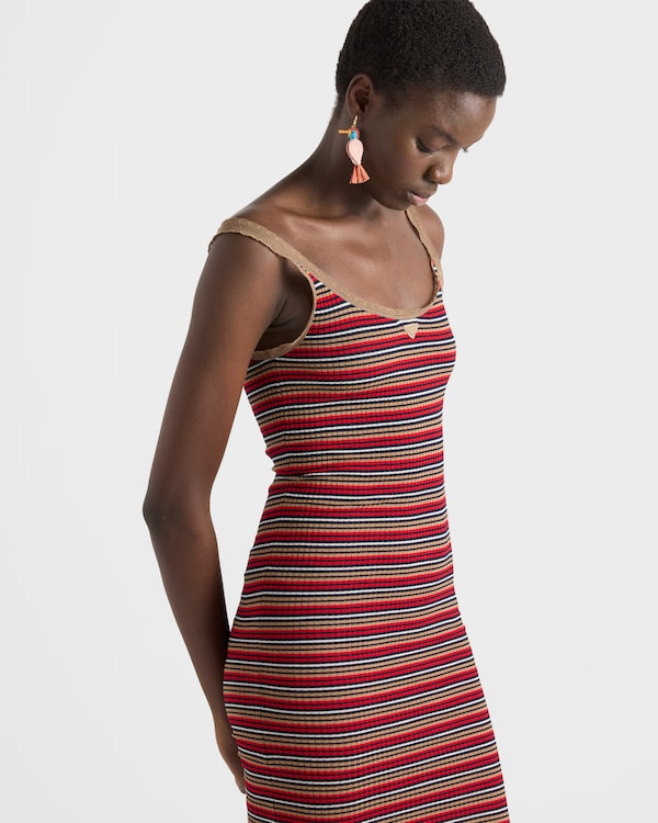 Striped cotton dress - Blue/Red Striped cotton dress - Blue/Red