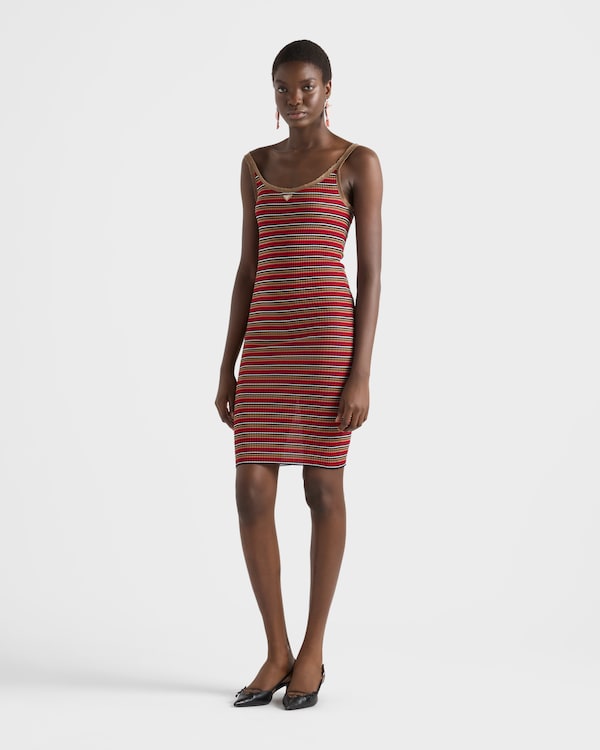 Striped cotton dress - Blue/Red Striped cotton dress - Blue/Red