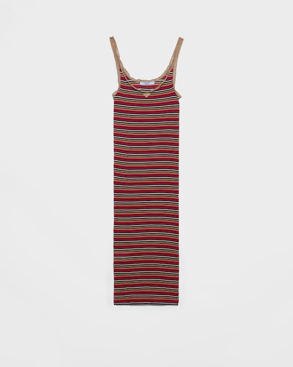 Striped cotton dress - Blue/Red Striped cotton dress - Blue/Red