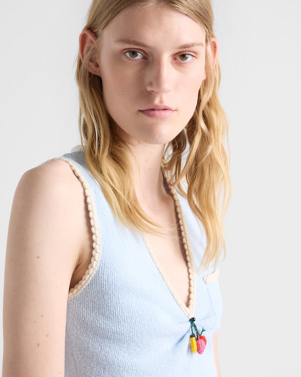Cotton bouclé dress - Sky Blue Cotton bouclé dress - Sky Blue
