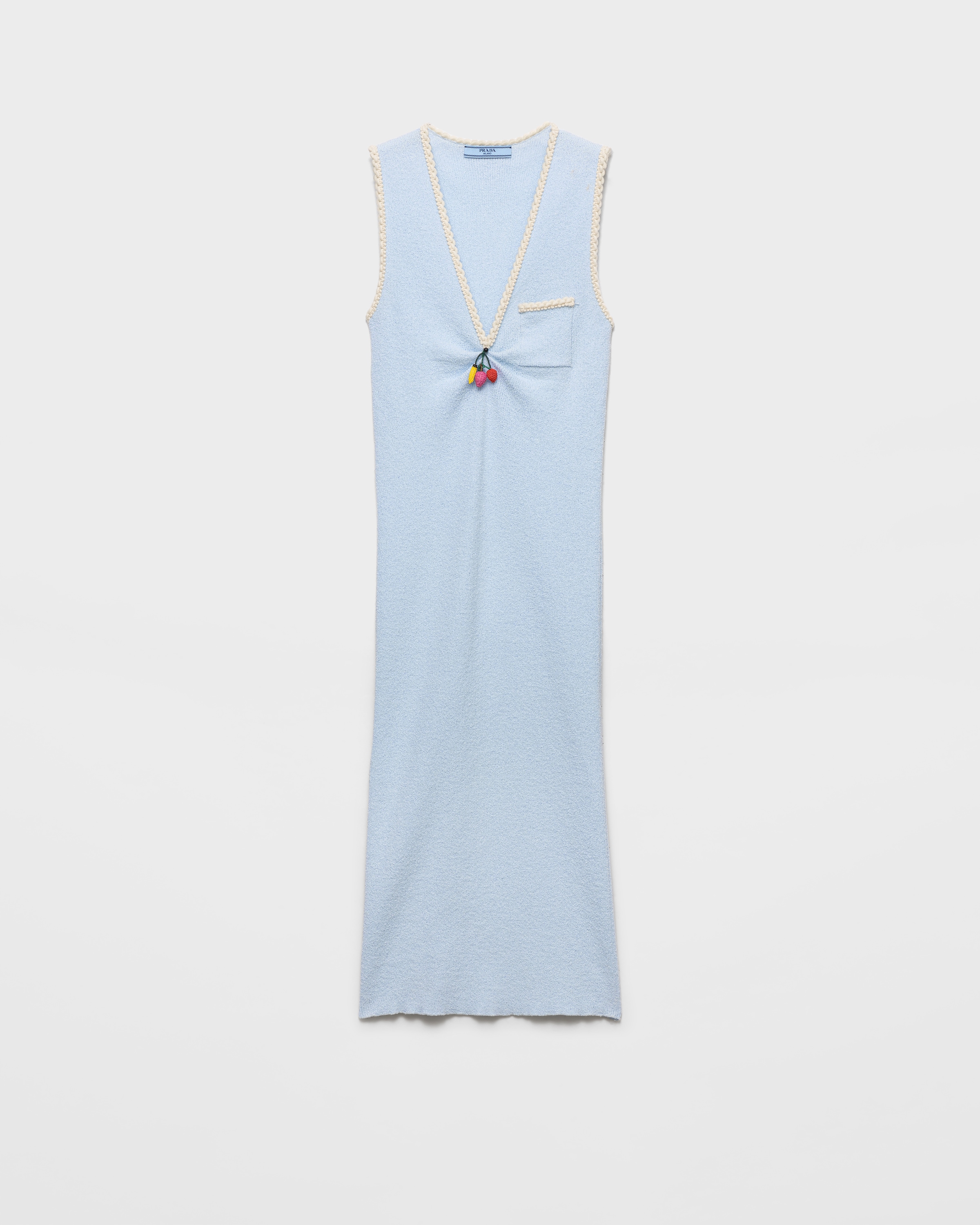 prada blue dress Prada Lace-trim Midi Dress