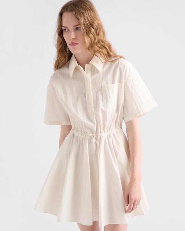 Abito manica corta in Pongè tec - Avorio Abito manica corta in Pongè tec - Avorio