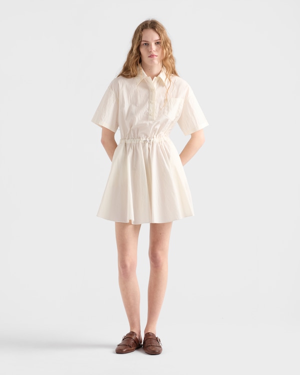 Abito manica corta in Pongè tec - Avorio Abito manica corta in Pongè tec - Avorio