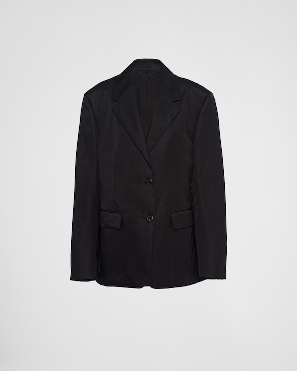 Natural Sablé compact short-sleeved jacket | PRADA