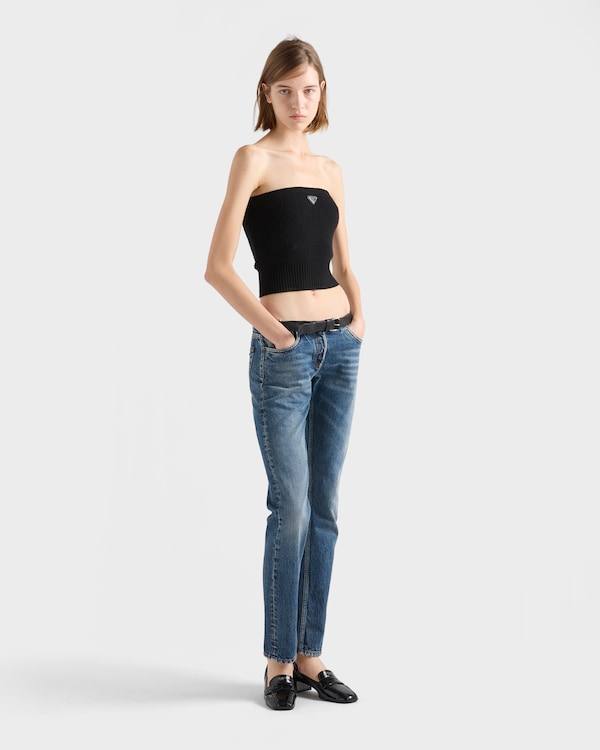 Wool and cashmere bandeau top - Schwarz Wool and cashmere bandeau top - Schwarz