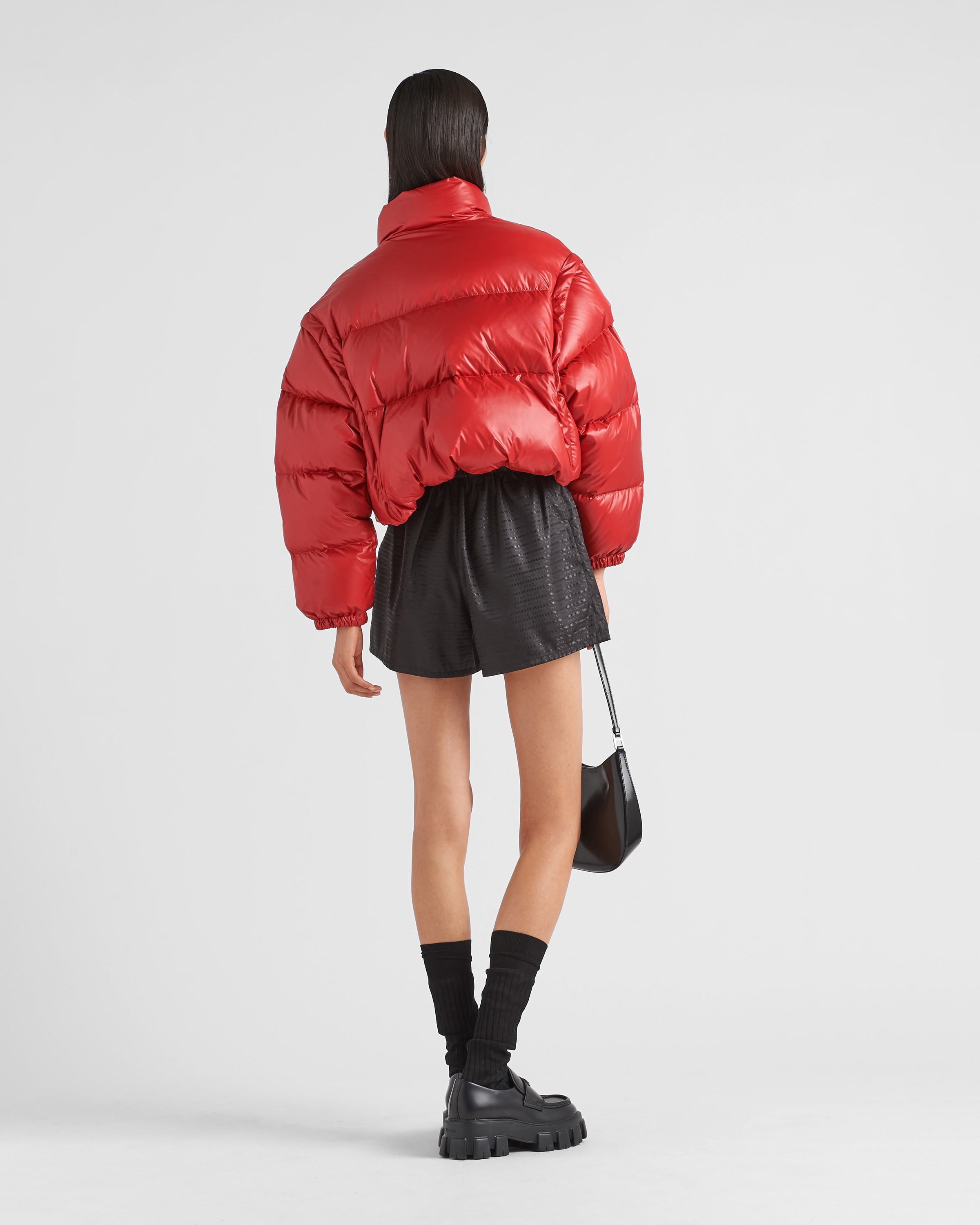 Prada red clearance puffer jacket