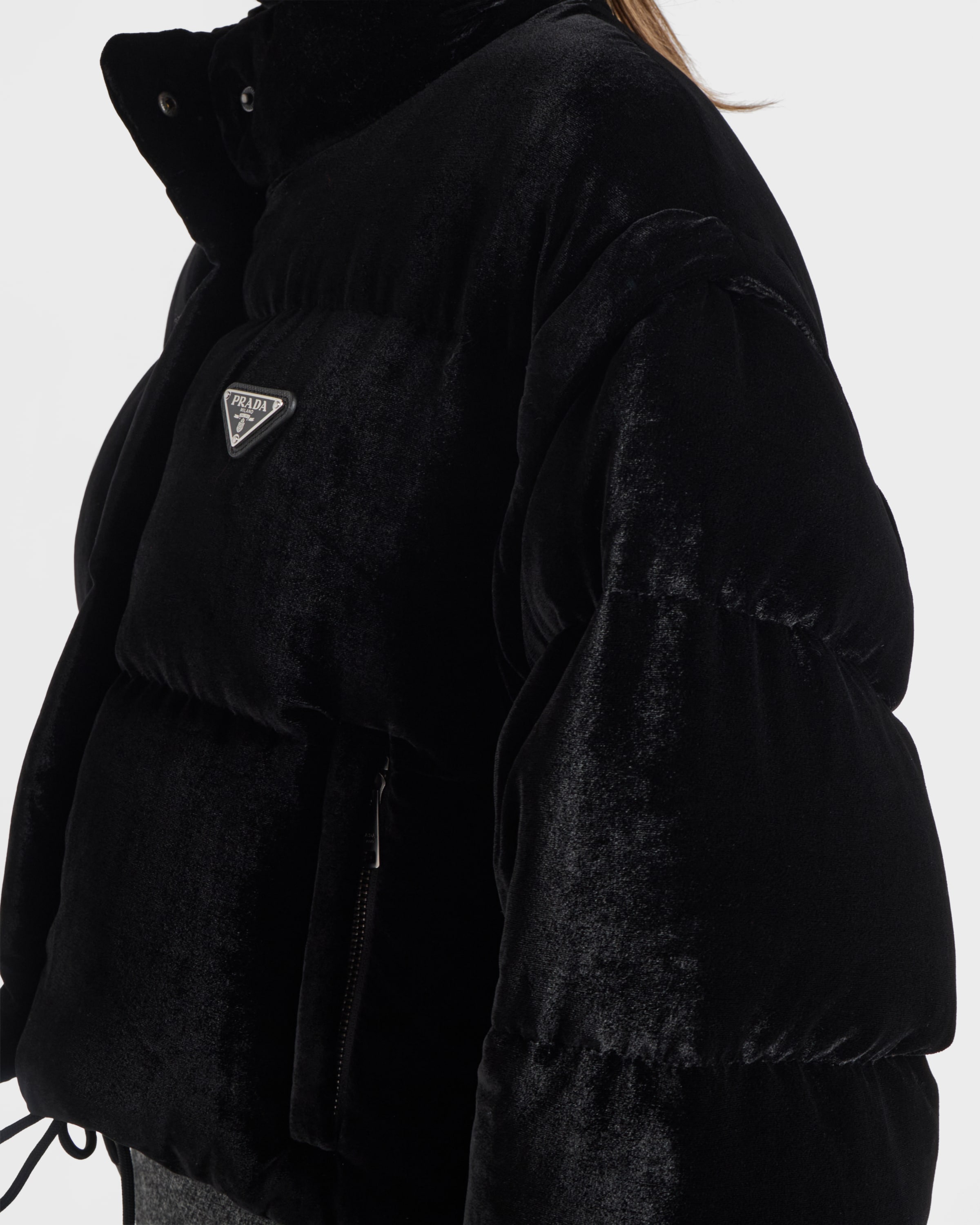 Black Velvet Down Jacket | PRADA