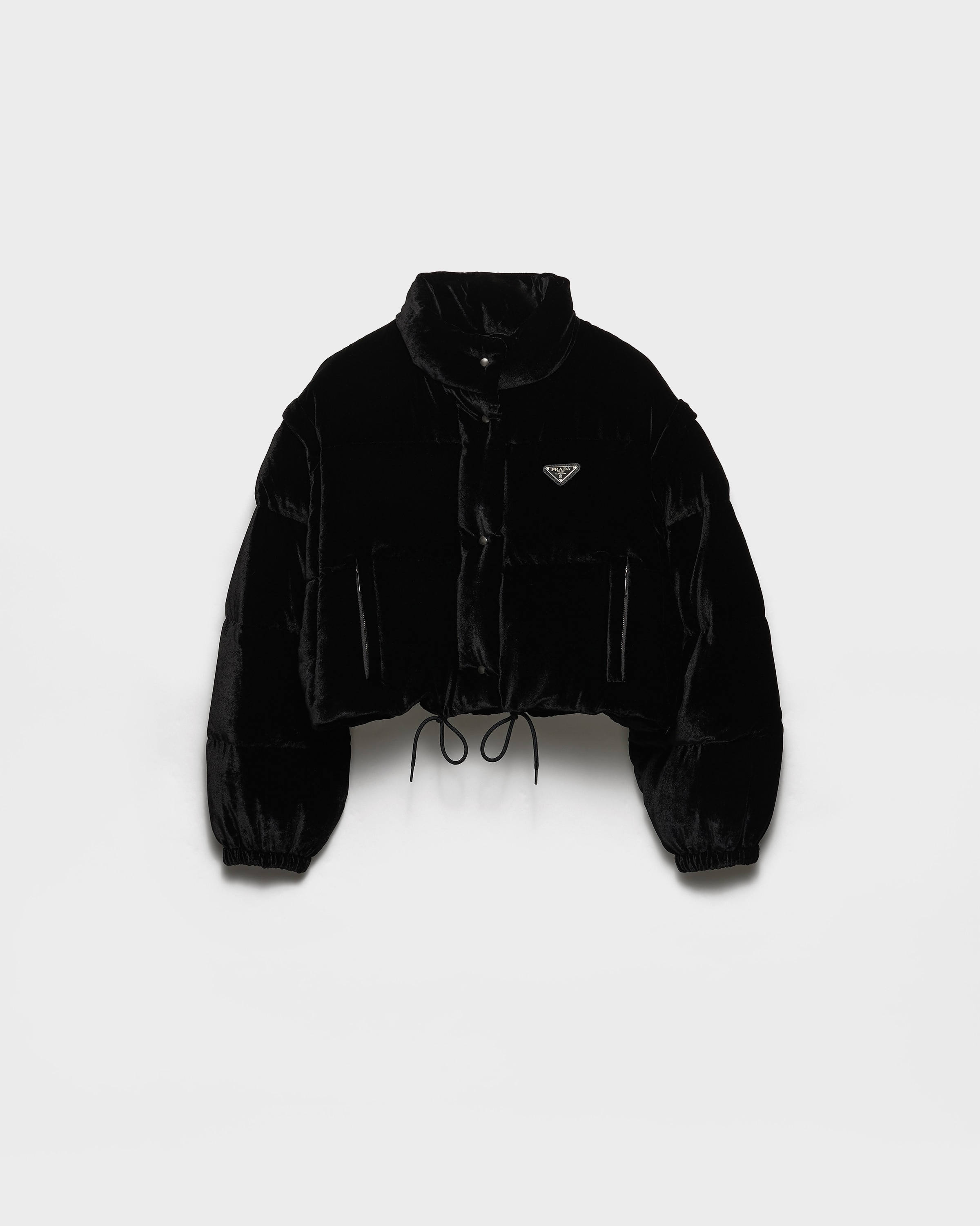 Black Velvet Down Jacket | PRADA