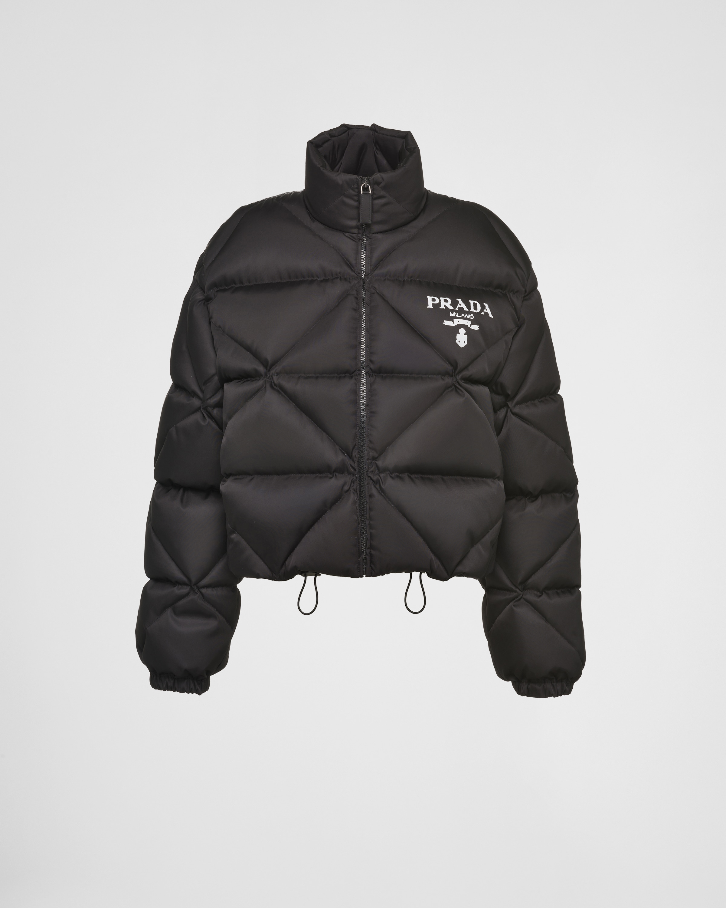 Black Nylon Gabardine puffer jacket | Prada