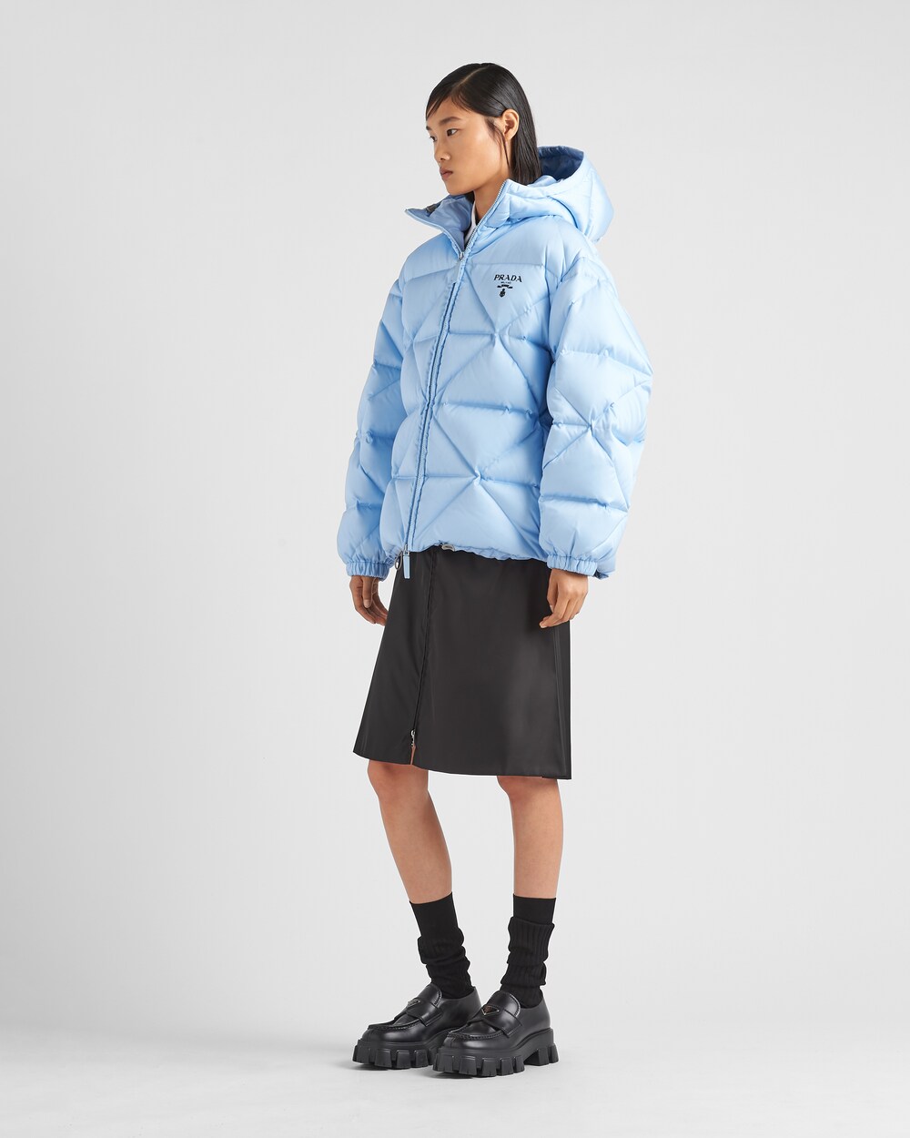 Light Blue Oversized Re-Nylon Gabardine 