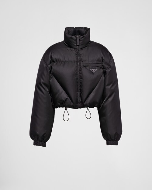 Chaqueta de plumón de gabardina de Re-Nylon Negro | Prada Chaqueta de plumón de gabardina de Re-Nylon Negro | Prada