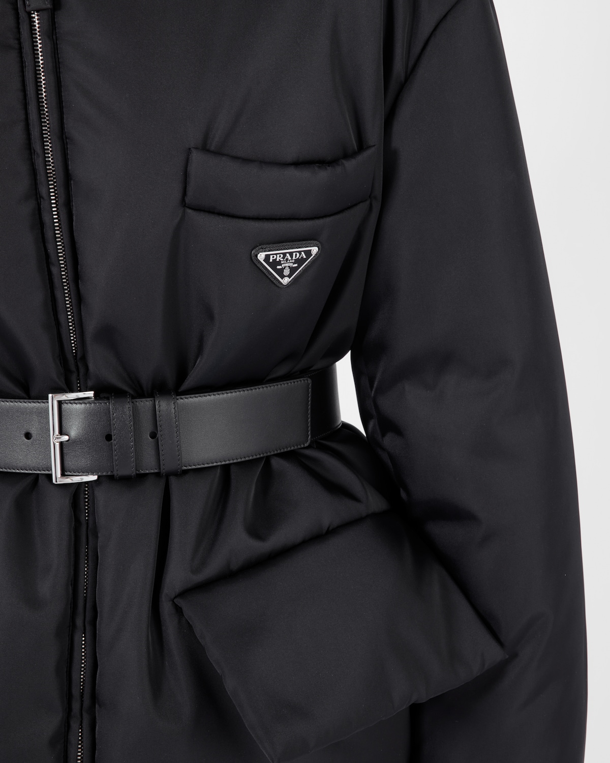 Black Re-nylon Hooded Down Jacket | PRADA